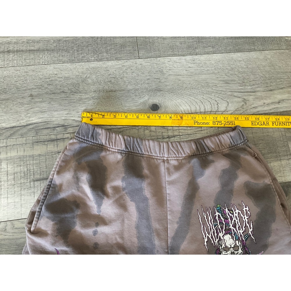 New Girl Order Wild Ride Graphic Tie Dye Sweat Shorts Mauve Grey Size 14 - Picture 6 of 10